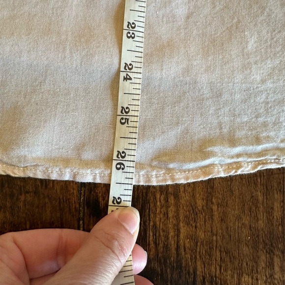 J. Crew Factory | Beige Linen/Cotton Blend Collared Pull-Over Shirt, Size M - Picture 6 of 6